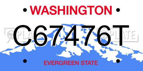 C67476T Washington License Plate