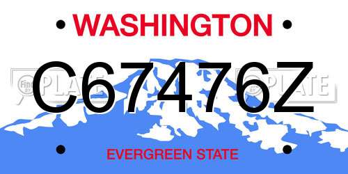 C67476Z Washington License Plate