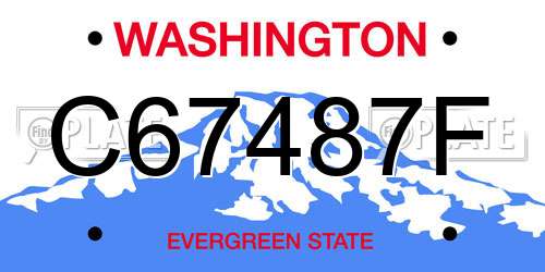 C67487F Washington License Plate