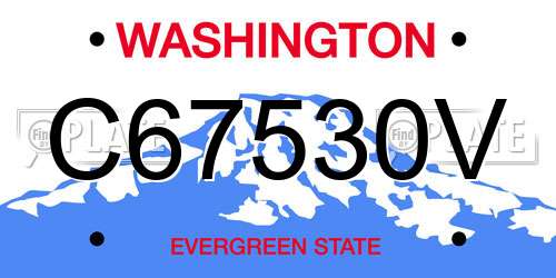 C67530V Washington License Plate