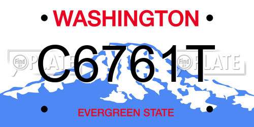 C6761T Washington License Plate
