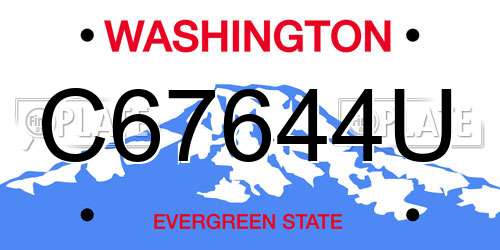 C67644U Washington License Plate