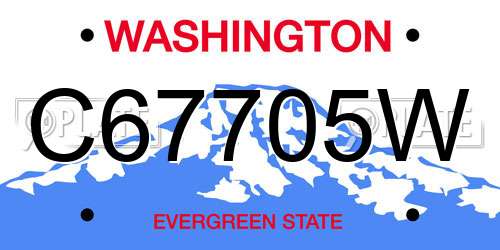 C67705W Washington License Plate