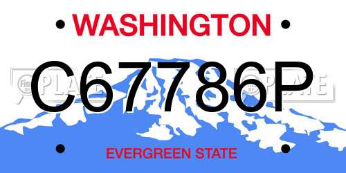C67786P Washington License Plate