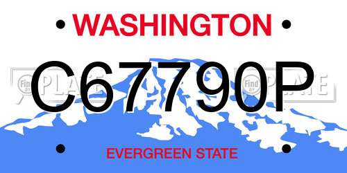 C67790P Washington License Plate