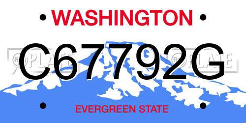 C67792G Washington License Plate