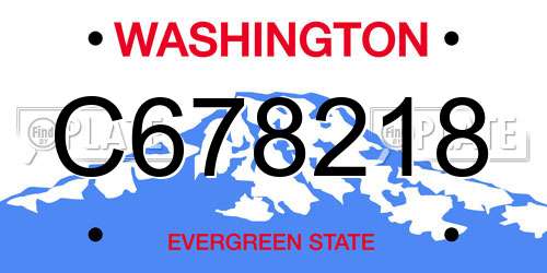 C678218 Washington License Plate