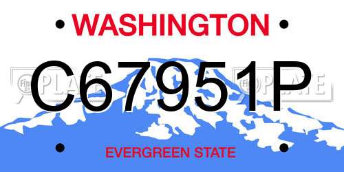 C67951P Washington License Plate