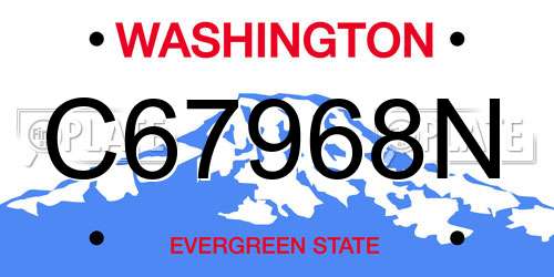 C67968N Washington License Plate