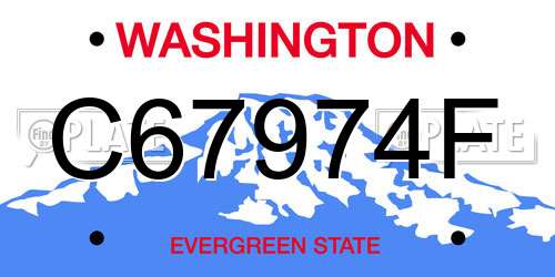 C67974F Washington License Plate