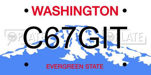 C67GIT Washington License Plate