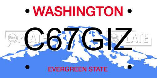 C67GIZ Washington License Plate