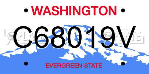 C68019V Washington License Plate