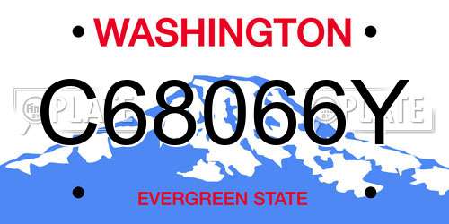 C68066Y Washington License Plate