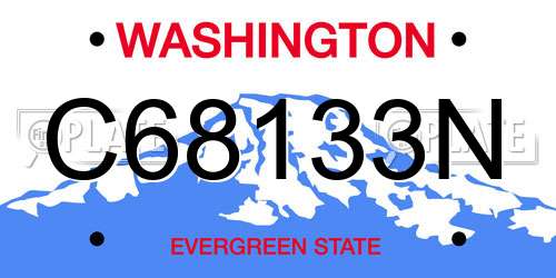 C68133N Washington License Plate