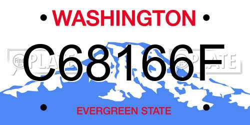 C68166F Washington License Plate