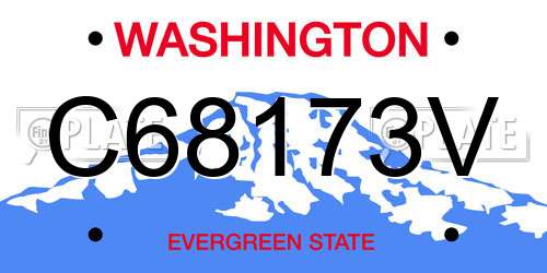 C68173V Washington License Plate