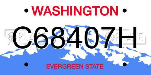 C68407H Washington License Plate