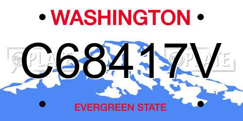 C68417V Washington License Plate