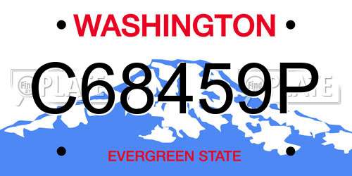 C68459P Washington License Plate