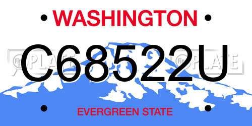 C68522U Washington License Plate