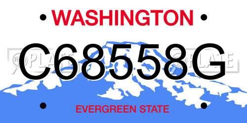 C68558G Washington License Plate