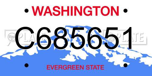 C685651 Washington License Plate