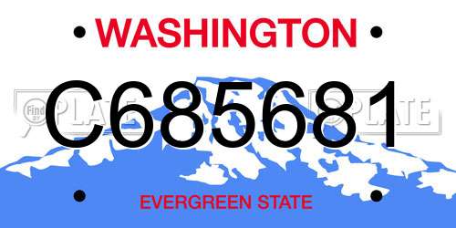 C685681 Washington License Plate