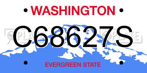 C68627S Washington License Plate