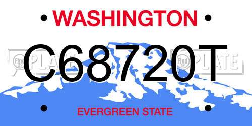 C68720T Washington License Plate
