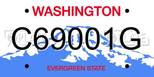 C69001G Washington License Plate