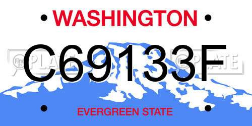 C69133F Washington License Plate