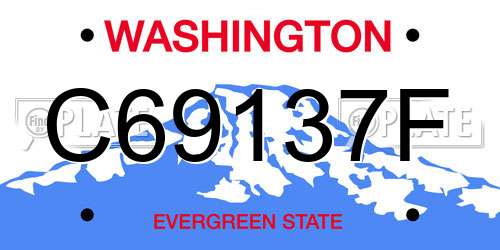 C69137F Washington License Plate