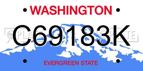 C69183K Washington License Plate