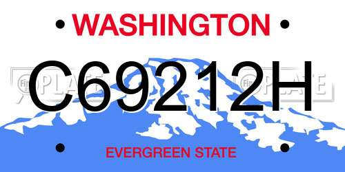 C69212H Washington License Plate