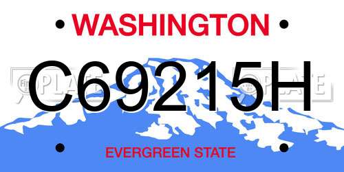C69215H Washington License Plate