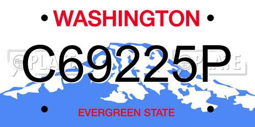 C69225P Washington License Plate