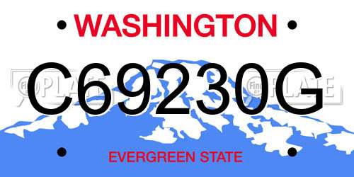 C69230G Washington License Plate