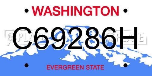 C69286H Washington License Plate