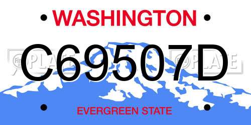 C69507D Washington License Plate