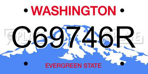 C69746R Washington License Plate