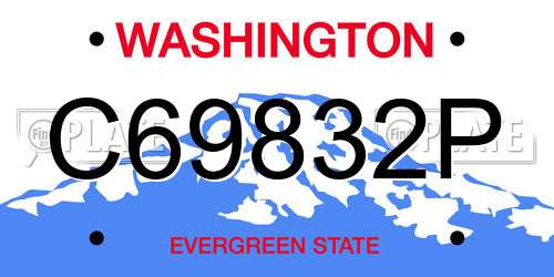C69832P Washington License Plate