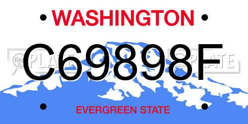 C69898F Washington License Plate
