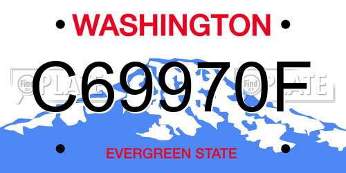 C69970F Washington License Plate