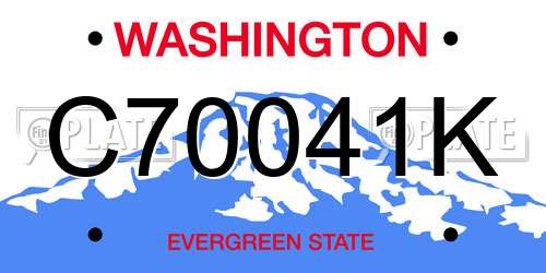 C70041K Washington License Plate