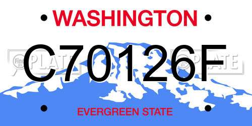 C70126F Washington License Plate