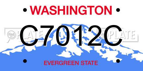 C7012C Washington License Plate