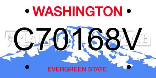 C70168V Washington License Plate