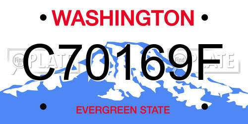 C70169F Washington License Plate