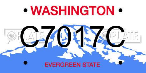 C7017C Washington License Plate